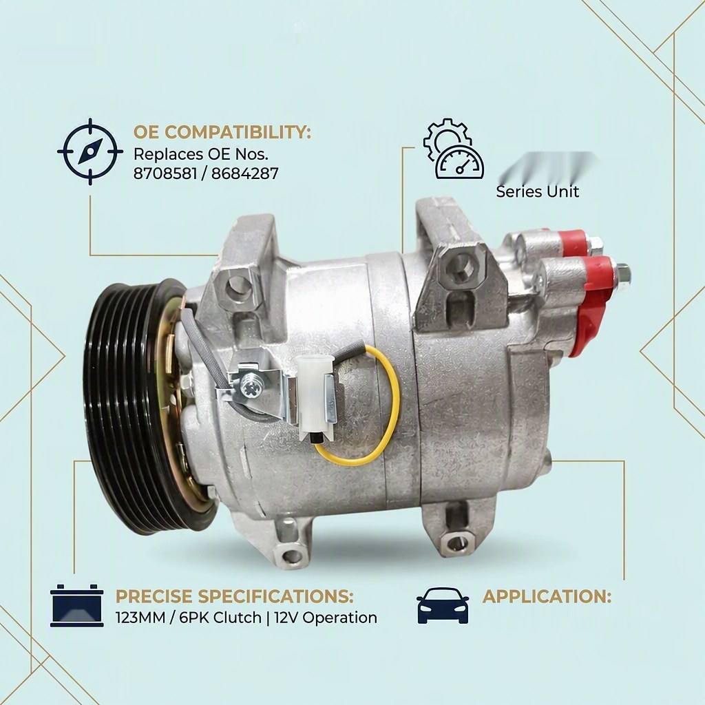 AC.100.1457 24V Electric Compressor 3 Gear R134a 2000/4000/6000rpm for Parking Slow Car
