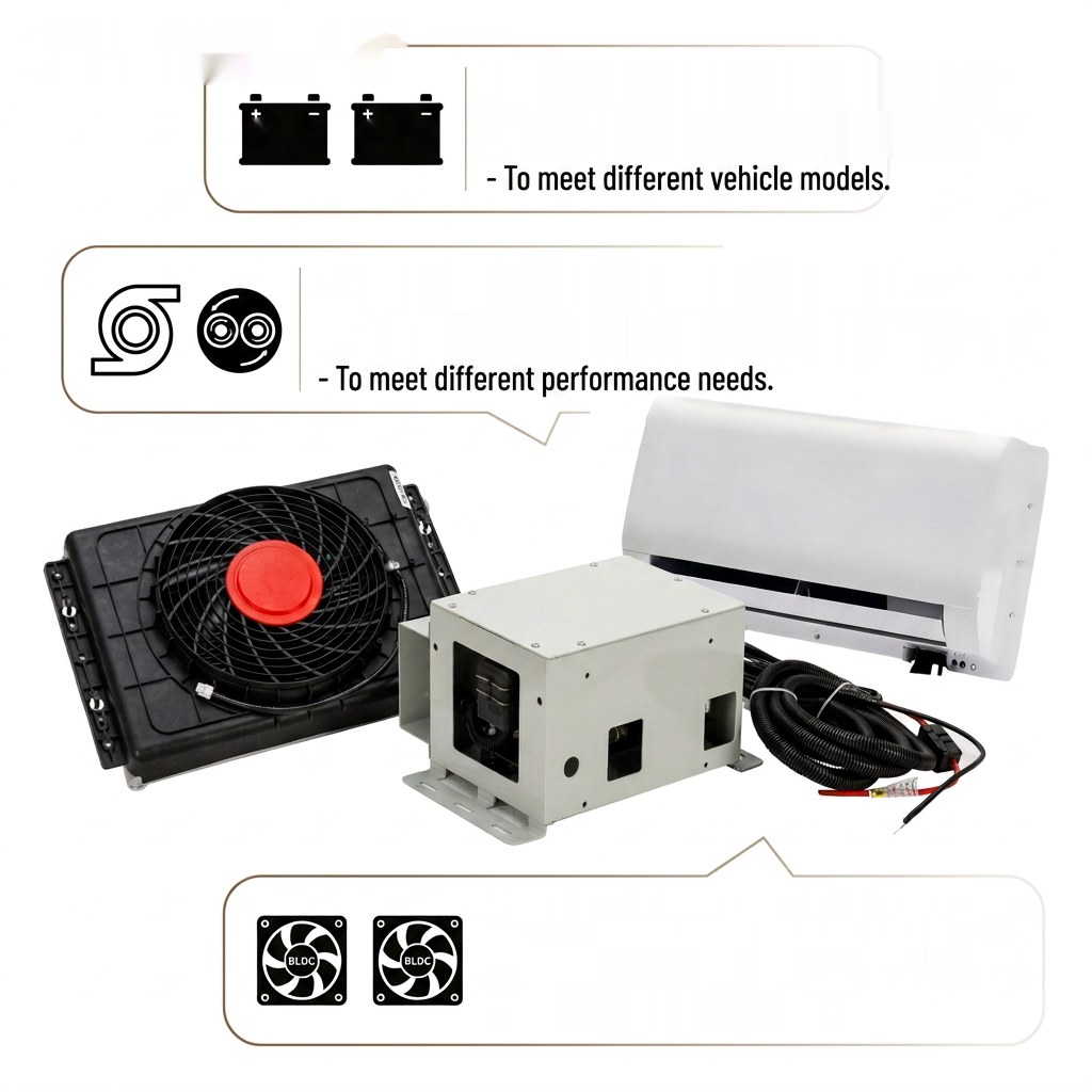 12V Fleet Heavy Truck Air Conditioner Rooftop Air Cooling System Advanced Driver Comfort T