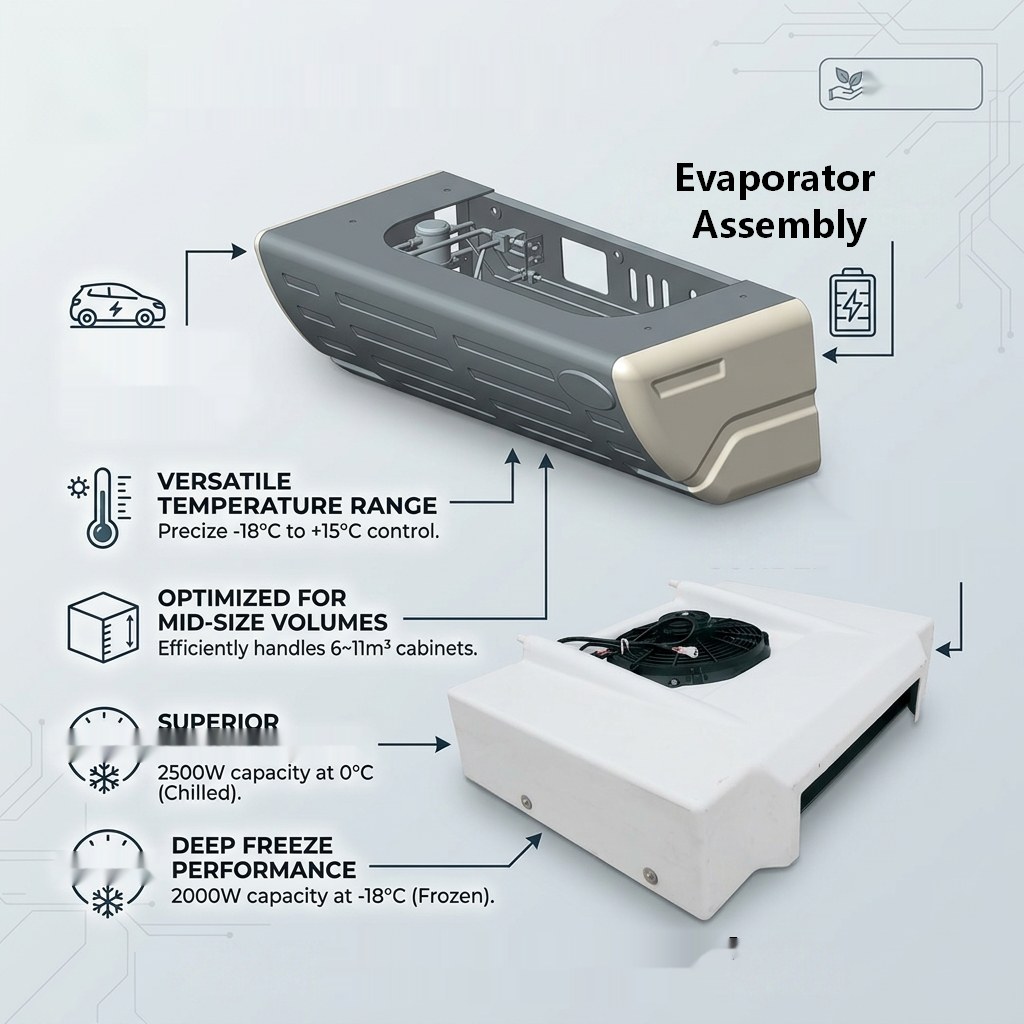 Split Top-Mounted 12V 24V 48V 60V 72V Electric Freezing Equipment AC.133.244 Tricycle Refr