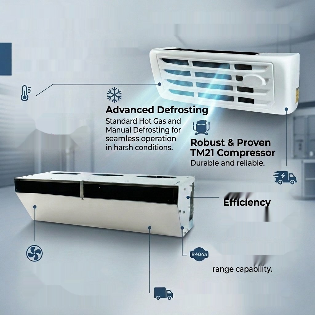 Battery DC 24V 12V Electric Transport Refrigeration Unit Top Mounted Freezer R404a for Tri