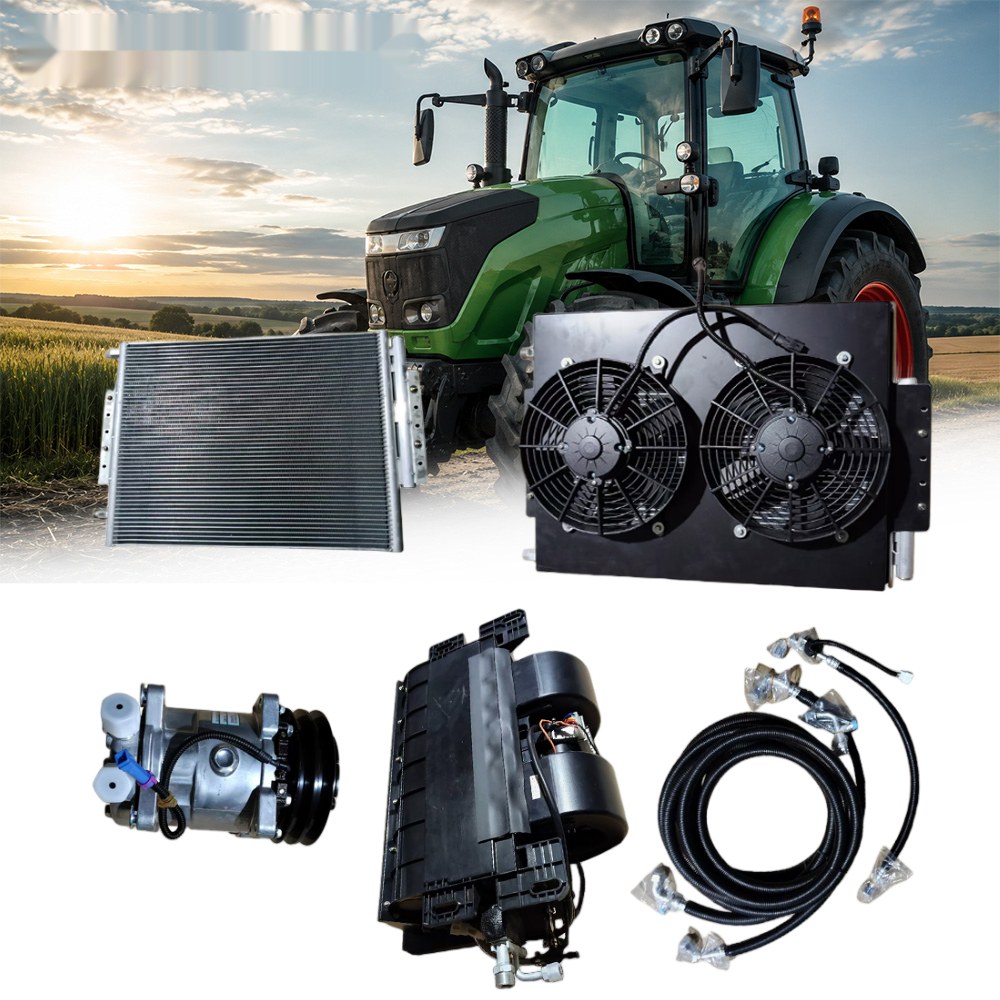 Under-Dash Universal 12V 24V Car AC Kit 2800W Belt-Driven Compressor With BEU-404-000 Evap