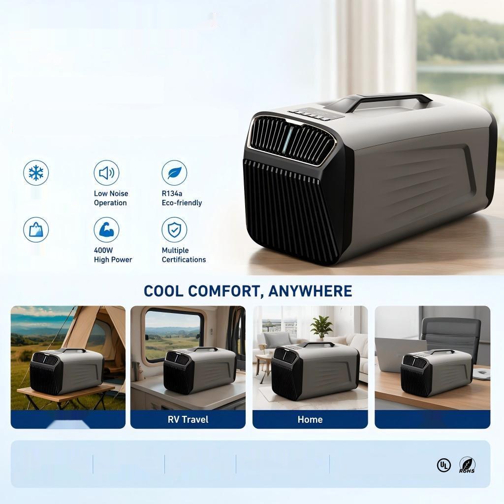 Powerful Smart Portable Air Conditioner R290 2000BTU Lightweight With Exhaust for RV Works
