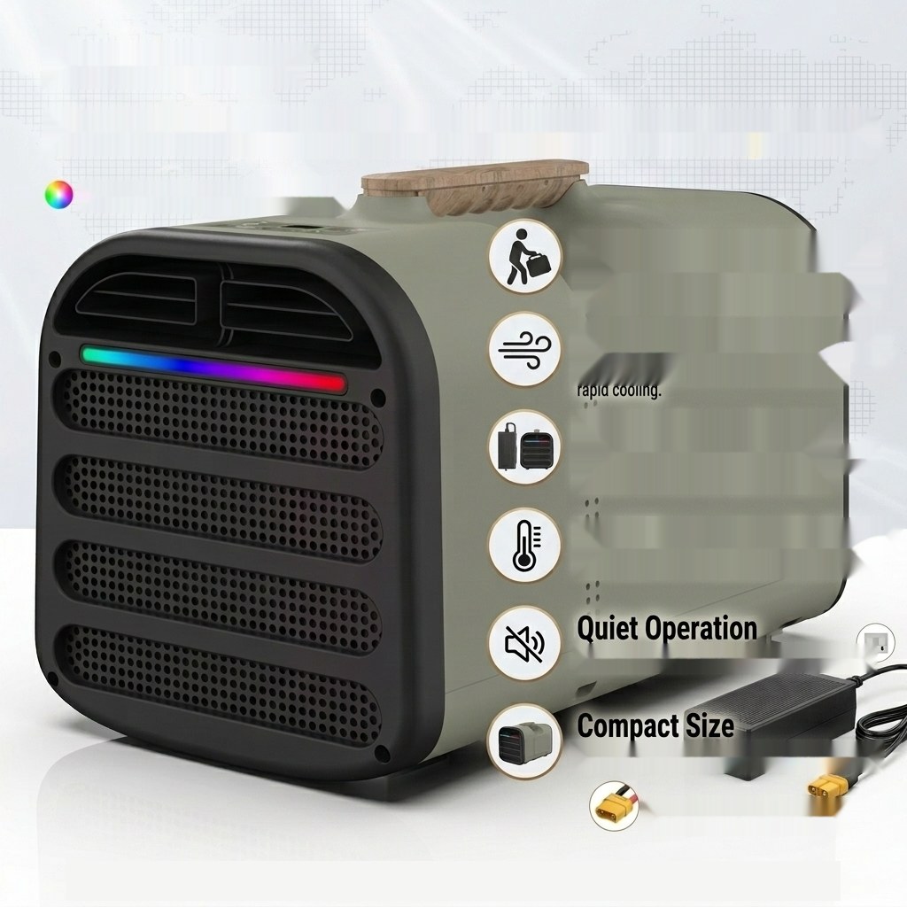 Tent Travel Portable Air Conditioner 220V 110V 12V 24V Mini AC Cooling Heating 5000BTU Com